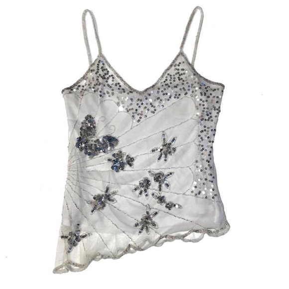 sequin asymmetrical top
